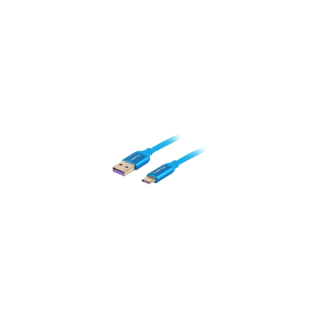 CABLE USB LANBERG 2.0 MACHO/USB C MACHO 5A 1M AZUL - CA-USBO-21CU-0010-BL
