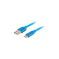 CABLE USB LANBERG 2.0 MACHO/USB C MACHO QUICK CHARGE 3.0 1M AZUL - CA-USBO-22CU-0010-BL
