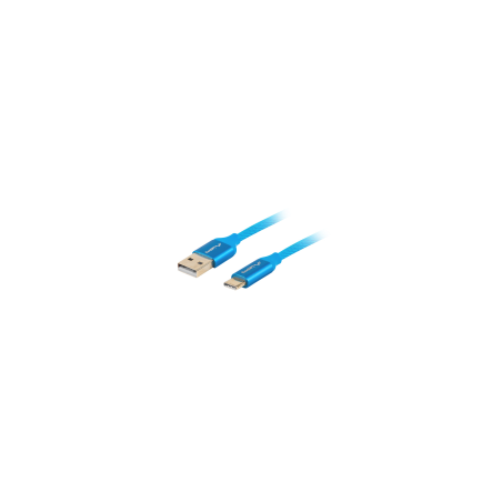 CABLE USB LANBERG 2.0 MACHO/USB C MACHO QUICK CHARGE 3.0 1M AZUL - CA-USBO-22CU-0010-BL