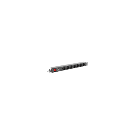 REGLETA LANBERG 1U 16A RACK 19 7X SOCKET NEGRO 2M - PDU-07F-0200-BK
