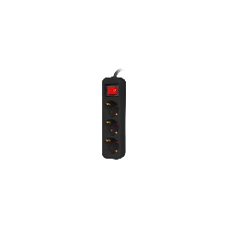 REGLETA LANBERG 3 TOMAS SCHUKO CON PROTECION NEGRA 1.5M - PS1-03F-0150-BK