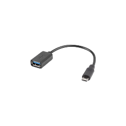ADAPTADOR LANBERG OTG USB MICRO(M) 2.0 A USB-A(H) 15 CM NEGRO - AD-OTG-UM-01