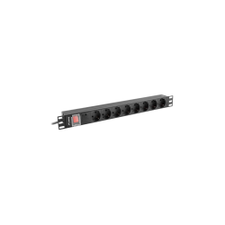 REGLETA LANBERG 1U 16A SCHUKO 19 8X NEGRO 2M - PDU-08F-0200-BK