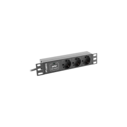 REGLETA LANBERG 1U 16A 3X SCHUKO RACK 10" 2M NEGRO - PDU-03F-0200-BK
