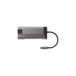 ADAPTADOR NATEC FOWLER PLUS USB-C-3XUSB 3.0,HDMI 4K,USB-C PD,RJ45,SD,MSD - NMP-1690