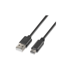 CABLE AISENS USB 2.0 3A TIPO USB-C M-A M NEGRO 0.5M - A107-0050