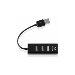HUB EWENT USB 2.0 HIGH SPEED USB-A 4 PUERTOS NEGRO - EW1123