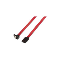 CABLE AISENS SATA III DATOS 6G DATOS ACODADO ANCLAJES ROJO 0.5M - A130-0156