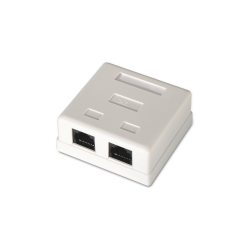 ROSETA DE SUPERFICIE AISENS RJ45 CAT.6 UTP 2 TOMAS BLANCO - A139-0302