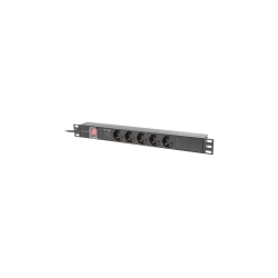 REGLETA LANBERG 1U 16A RACK 19 5X SOCKET SCHUKO NEGRO 2M - PDU-05F-0200-BK
