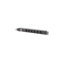REGLETA LANBERG 1U 16A RACK 19 6X SOCKET SCHUKO NEGRO 2M - PDU-06F-0200-BK