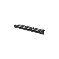 PATCH PANEL LANBERG 24 PUERTOS 1U 19" CAT.6 UTP CON ORGANIZADOR CABLES NEGRO - PPU6-1124-B