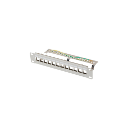 PATCH PANEL LANBERG 12 PUERTOS 1U RACK 10" FTP PARA MODULOS KEYSTONE GRIS - PPKS-9212-S