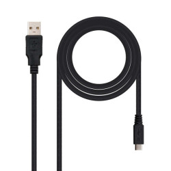 Cable USB 2.0 Nanocable 10.01.0503/ USB Macho - MicroUSB Macho/ 3m/ Negro - 10.01.0503