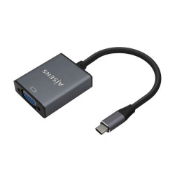 Aisens Conversor Aluminio USB-C a VGA - USB-C/M-Hdb15/H - 15cm - Color Gris - A109-0691