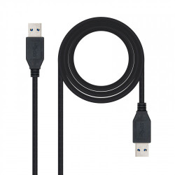Cable USB 3.0 Nanocable 10.01.1002-BK/ USB Macho - USB Macho/ 5Gbps/ 2m/ Negro - 10.01.1002-BK