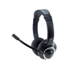 Conceptronic - Auricular Polona USB - Micrófono flexible - Control de volumen - Negro/blanco - POLONA01B