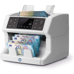 Safescan 2850 - Contadora automática de billetes con detección billetes falsos en 3 puntos. Pantalla táctil y menú multilingüe ,
