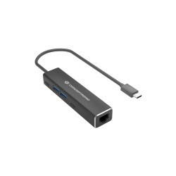 Conceptronic Adaptador USB-C 3.2 Gen1  a RJ45 Gigabit Wake-on-Lan HUB 2xUSB-C 2xUSB-A - ABBY13B