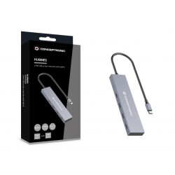CONCEPTRONIC HUB USB 3.2  HUBBIES14G 4 PUERTOS USB-C 100W PD CARCASA DE ALUMINIO - HUBBIES14G