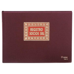 DOHE Libro registro de socios SRL forrado tela 100h numeradas folio apaisado - 9912