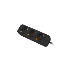 REGLETA LANBERG 3 TOMAS SCHUKO NEGRA 1.5M - PS0-03F-0150-BK