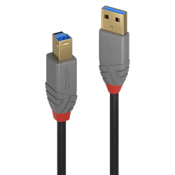 LINDY USB 3.0 Kabel Typ A/B Anthra Line M/M 0.5m - 4002888367400