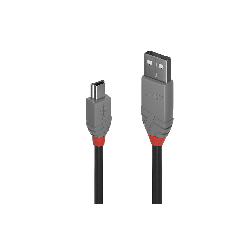 LINDY USB 2.0 Kabel Typ A/Mini-B Anthra Line M/M 5m - 4002888367257