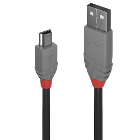 LINDY USB 2.0 Kabel Typ A/Mini-B Anthra Line M/M 2m - 4002888367233
