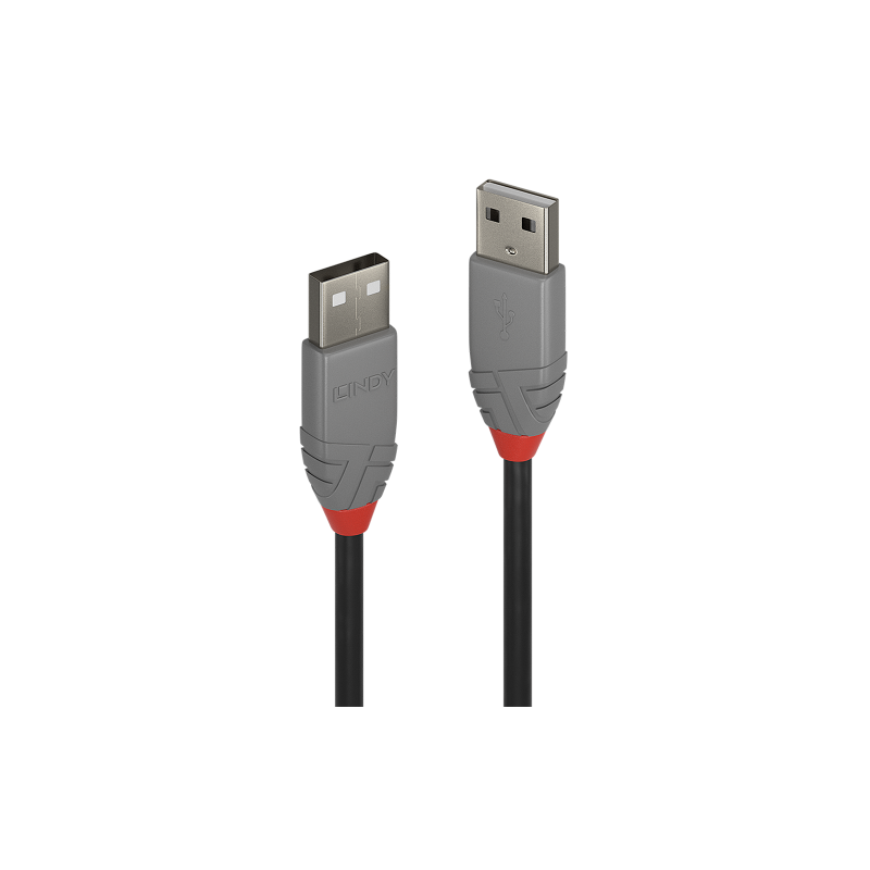 LINDY USB 2.0 Kabel Typ A/A Anthra Line M/M 2m - 4002888366939