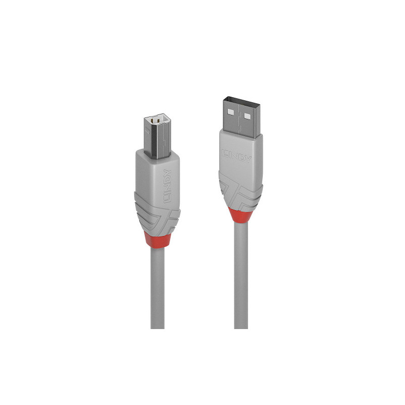 LINDY USB 2.0 Kabel Typ A/B Anthra Line M/M 3m grau - 4002888366847