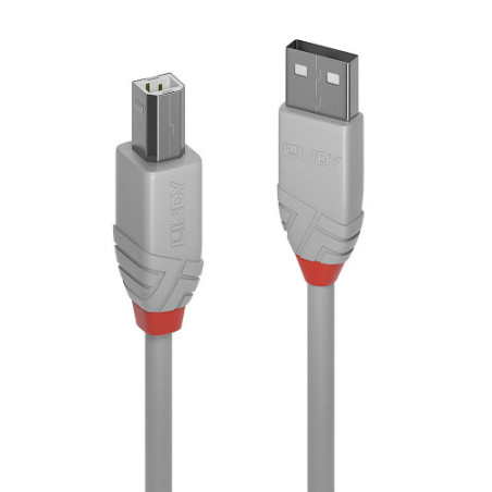 LINDY USB 2.0 Kabel Typ A/B Anthra Line M/M 3m grau - 4002888366847