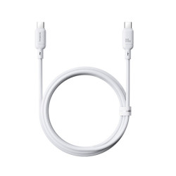 OS-BASEUS SILKY SERIES FAST CHARGING CABLE TYPE-C TO TYPE-C 100W 1M MOON WHITE - P10377704213-00