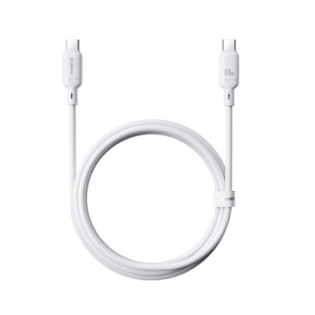 OS-BASEUS SILKY SERIES FAST CHARGING CABLE TYPE-C TO TYPE-C 100W 1M MOON WHITE - P10377704213-00