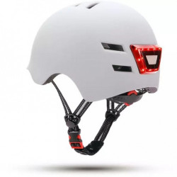 YOUIN CASCO CON LED FRONTAL Y TRASERO BLANCO  (TALLA L) - MA1011