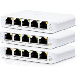 Switch Gestionable Ubiquiti USW-Flex Mini 5 Puertos/ RJ45 10/100/1000 PoE/ Pack 3 uds - USW-FLEX-MINI-3