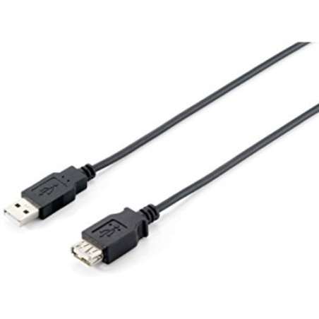 Equip - Cable Alargador USB USB/A/H a USB/A/M - 5m - Negro - 128852