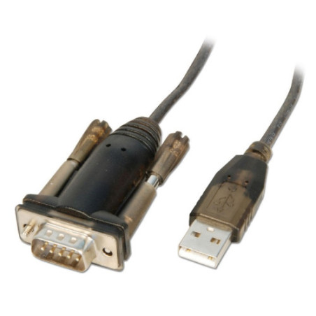 Lindy 42855 cable de serie Gris, Transparente 1,5 m USB tipo A RS-232 - 42855