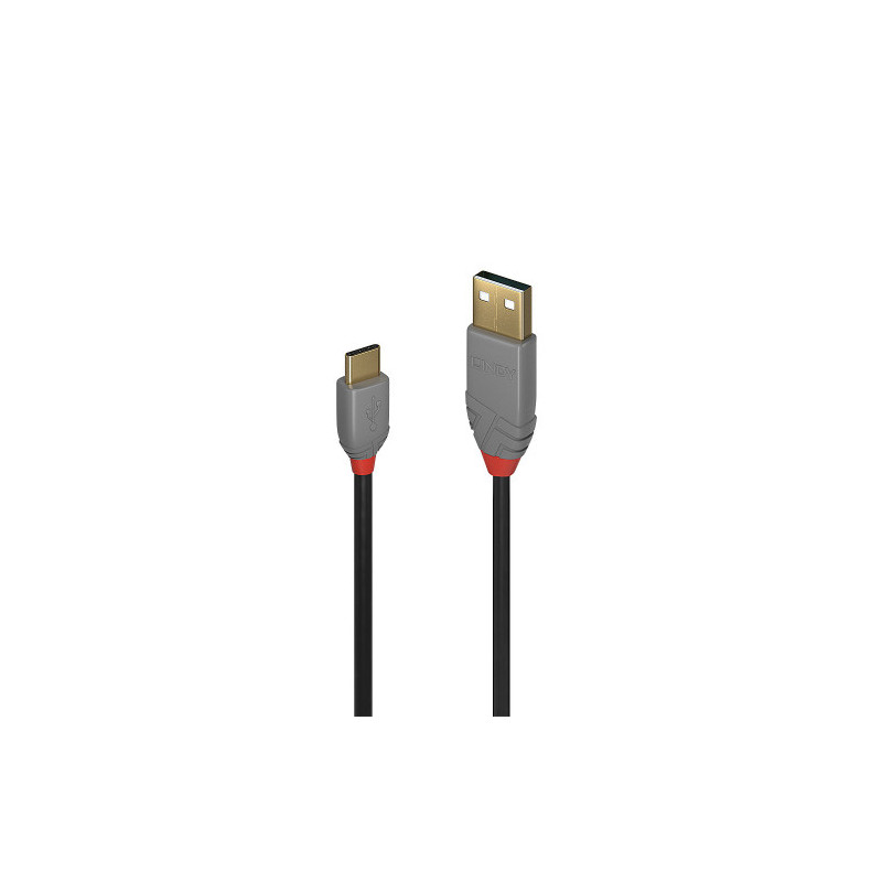 Lindy 36886 cable USB USB 2.0 1 m USB A USB C Negro, Gris - 36886