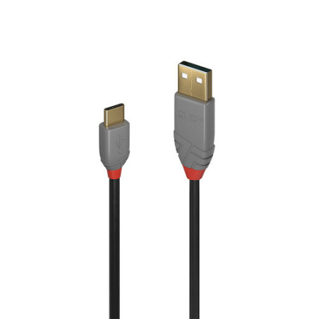 Lindy 36886 cable USB USB 2.0 1 m USB A USB C Negro, Gris - 36886
