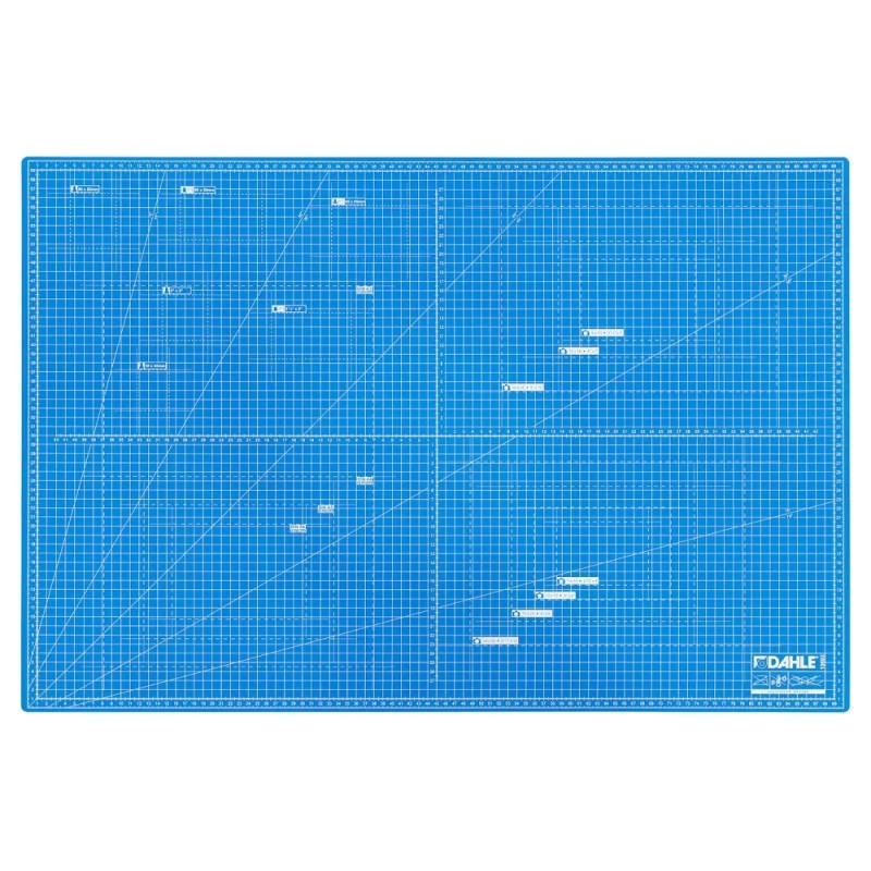 Dahle 10693 Plancha de Corte A1 60x90cm - 5 Capas con Nucleo Resistente al Corte - Lineas de Orientacion - Color Azul - 10693-21