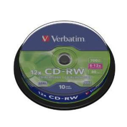 Verbatim CD-RW Regrabable 8-12x 700MB (Tarrina 10 Uds) - 43480