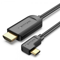 Vention Cable USB-C Macho a HDMI 2.0 Macho Angulo Recto - 1.5m - Color Negro - CGVBG