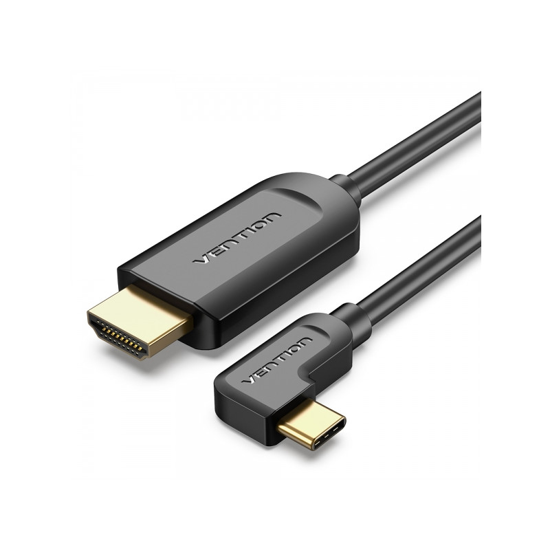 Vention Cable USB-C Macho a HDMI 2.0 Macho Angulo Recto - 1.5m - Color Negro - CGVBG