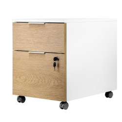 Cajonera phoenix artisan combinación blanca y madera natural - ART-SPACE