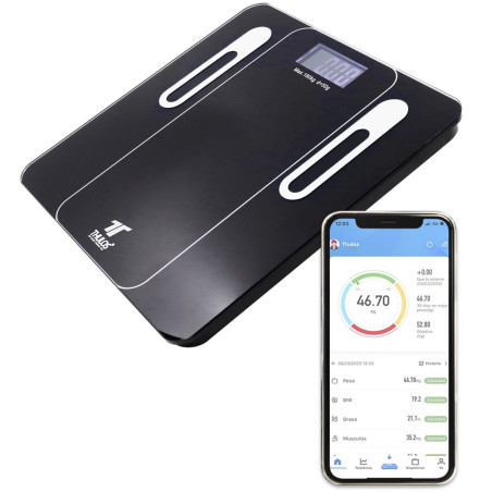 Bascula de baño thulos th - bd121 carga maxima 180kg - app para ios y android - TH-BD121