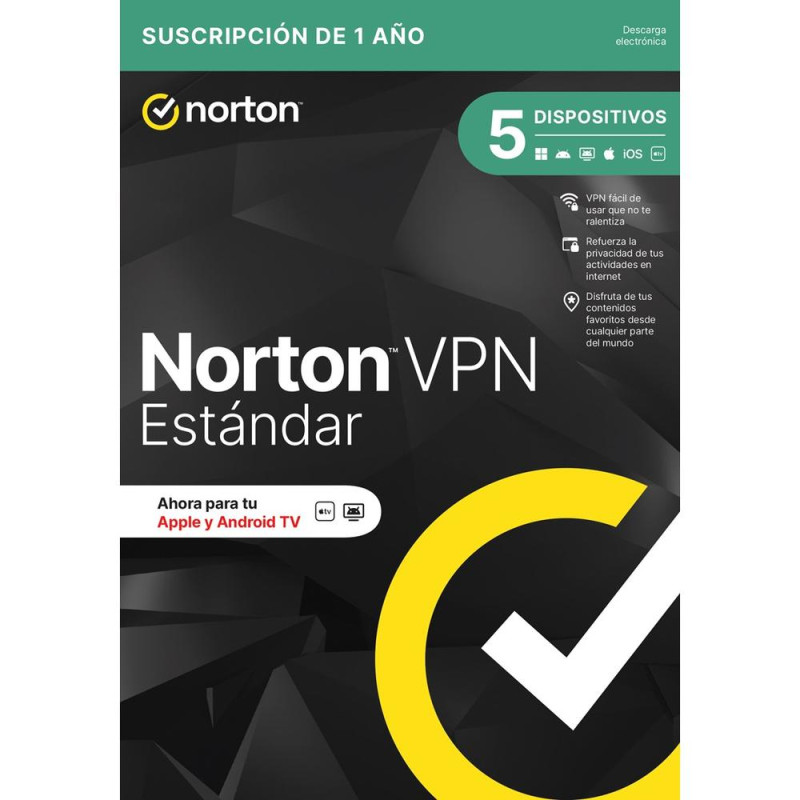 ÷ Norton vpn standard 1 user 5 device 1 a?o **l. electronica - 21479009