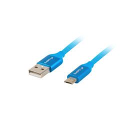 Cable usb lanberg 2.0 macho - micro usb macho quick charge 3.0 1m azul - CA-USBM-20CU-0010-BL