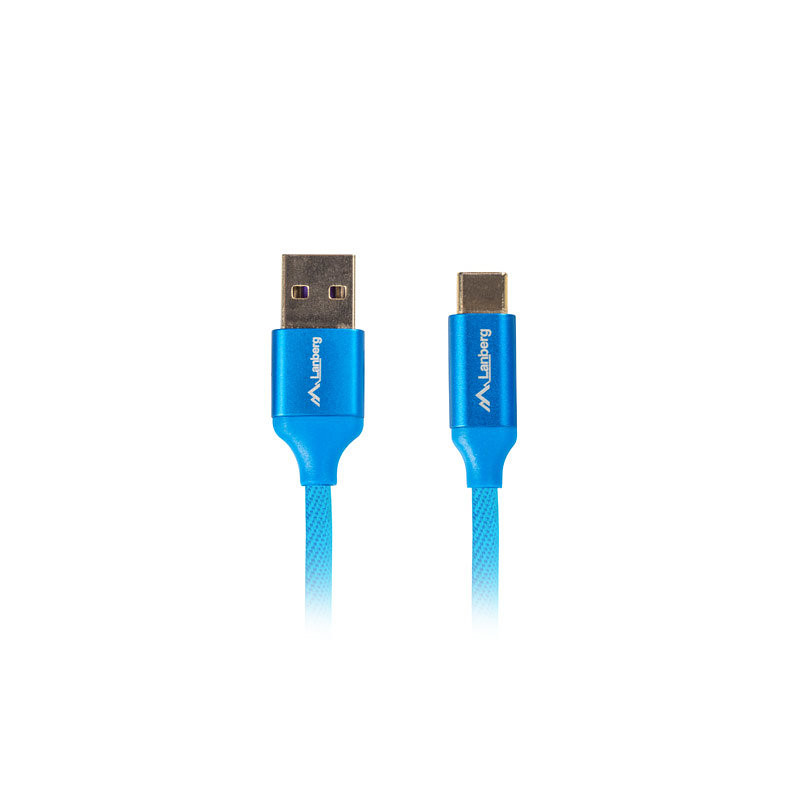 Cable usb lanberg 2.0 macho - usb tipo c macho quick charge 3.0 0.5m azul - CA-USBO-22CU-0005-BL
