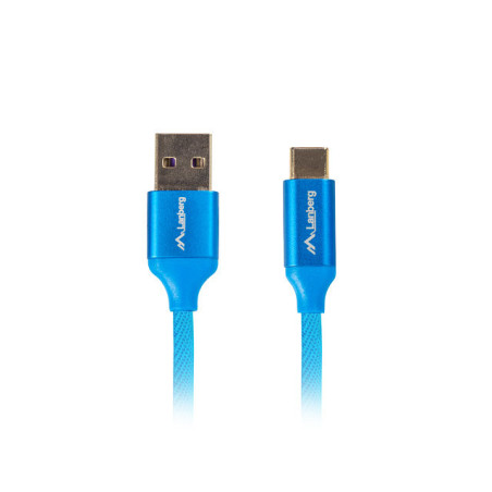 Cable usb lanberg 2.0 macho - usb tipo c macho quick charge 3.0 0.5m azul - CA-USBO-22CU-0005-BL